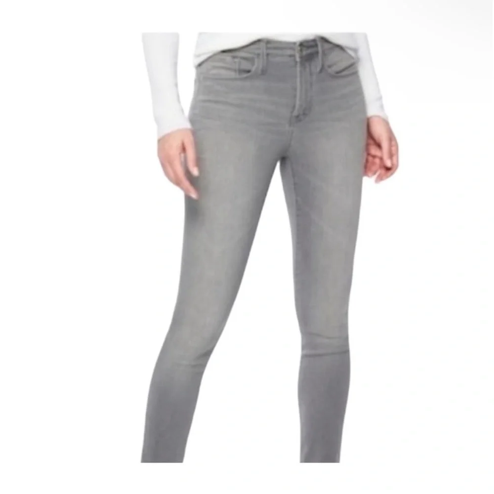 ATHLETA SCULPTEK Skinny Jeans In Grey Wash Cropped Stretch Slim Active- Size 8